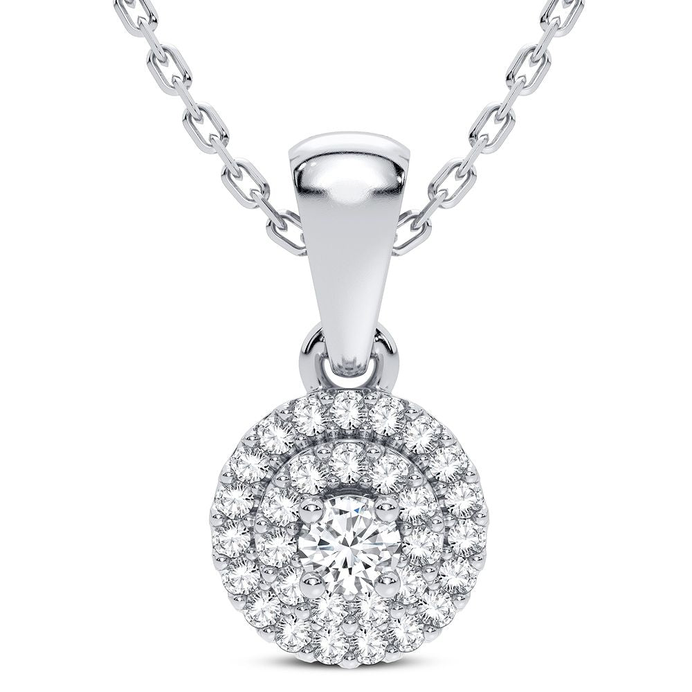 14K White Gold Magnifcnet 0.05Ct Diamond Pendant