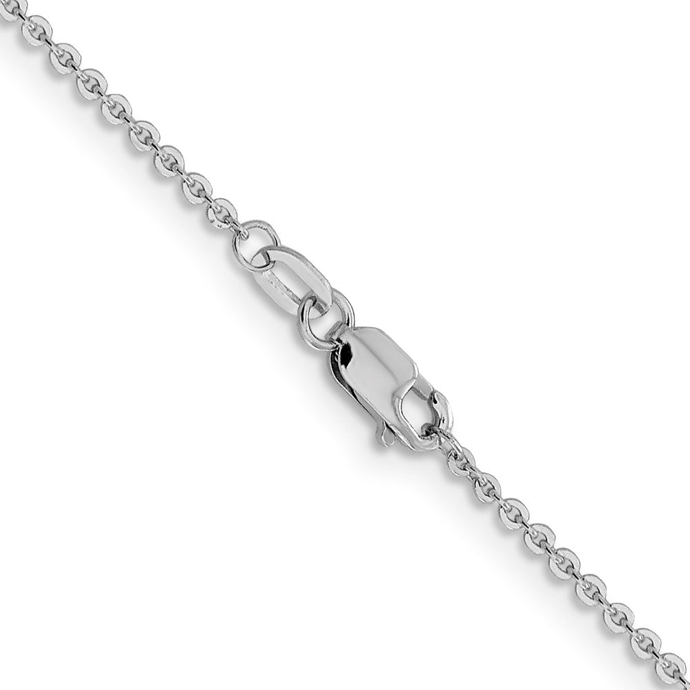 14K White Gold 1.4mm Flat Cable Chain