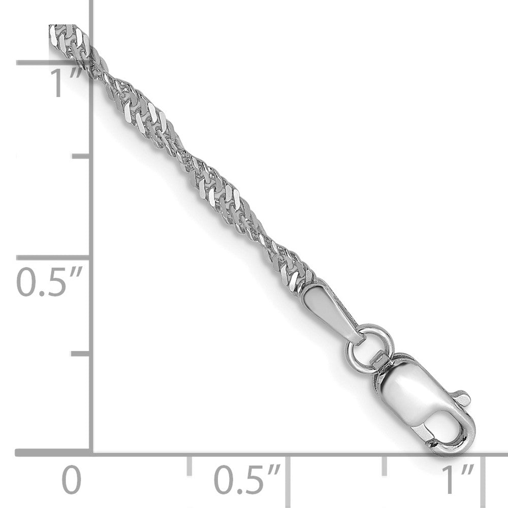 14K White Gold 1.9mm Singapore Chain Anklet