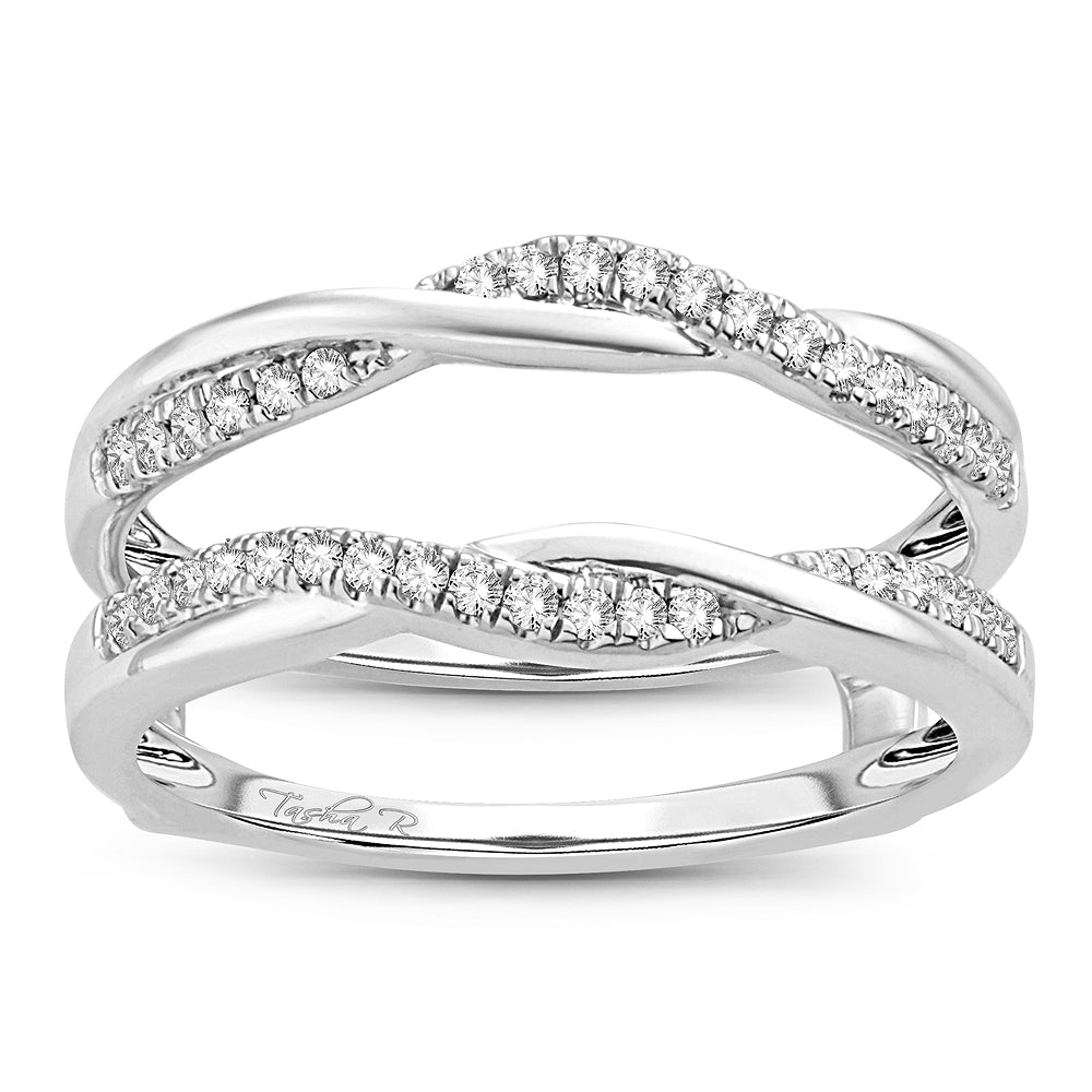 14K White Gold Beautiful  0.25Ct  Diamond  Ring Guard.