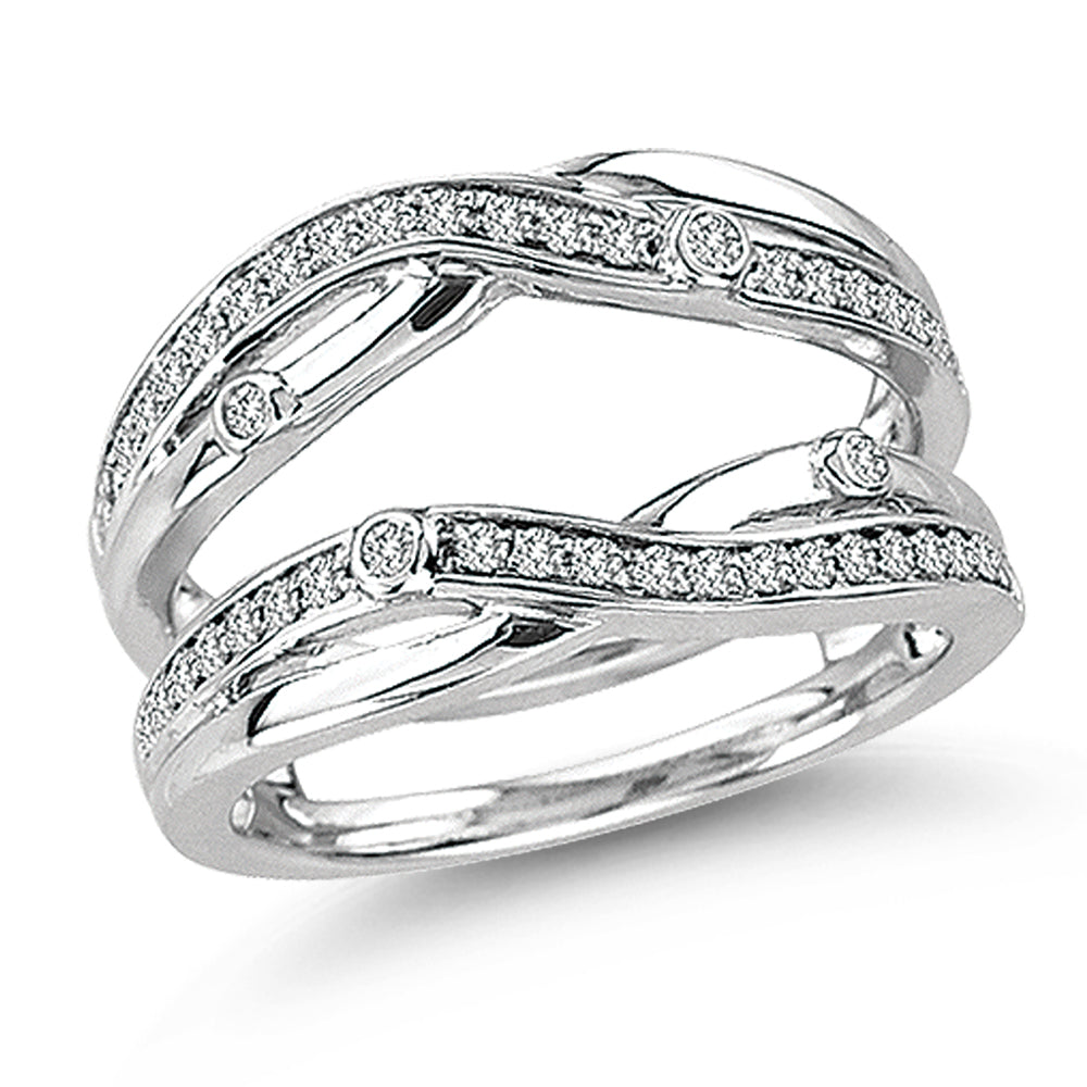 14K White Gold Dazzling  0.33Ct  Diamond  Ring Guard.