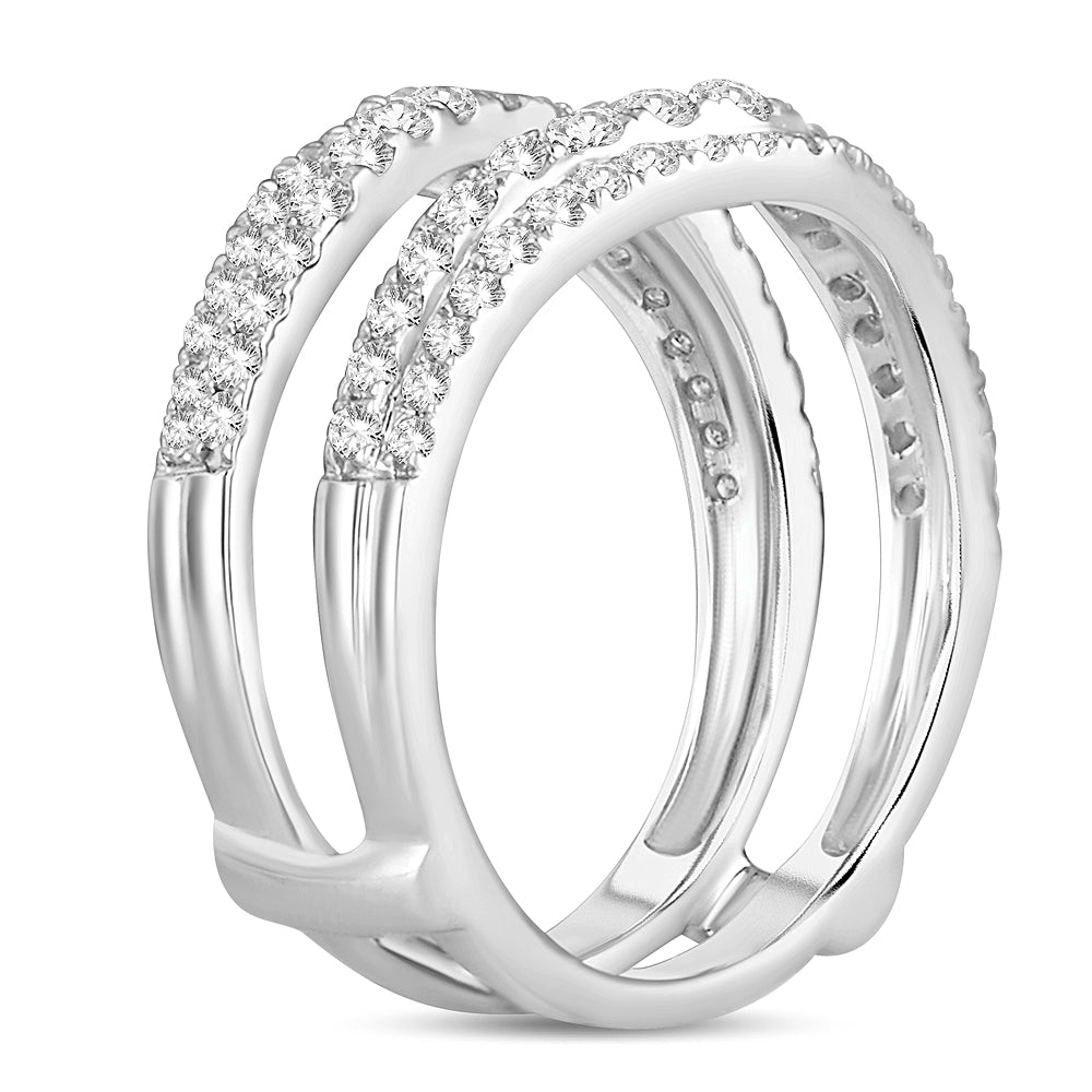 14K White Gold Exquisite  1.00Ct  Diamond  Ring Guard.