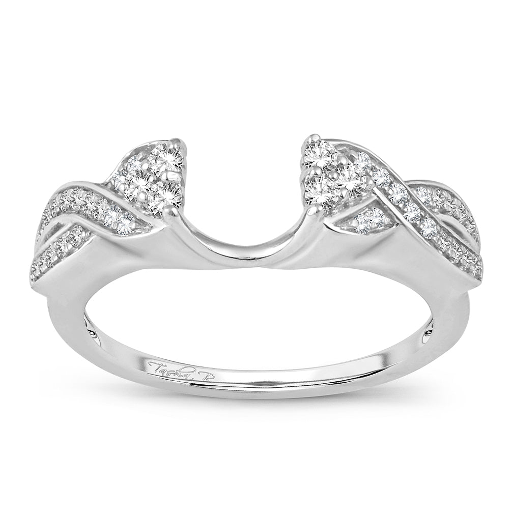 14K White Gold Elegant  0.25Ct  Diamond  Ring Guard.