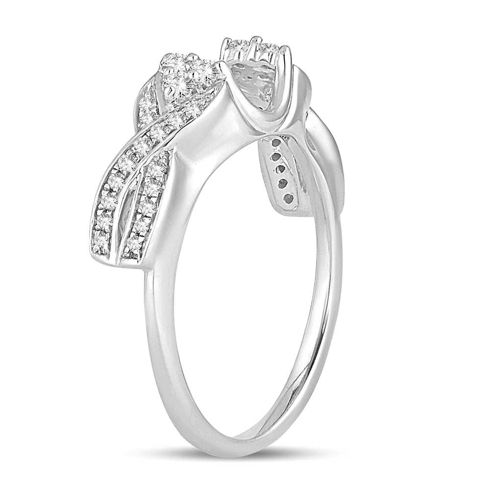 14K White Gold Elegant  0.25Ct  Diamond  Ring Guard.