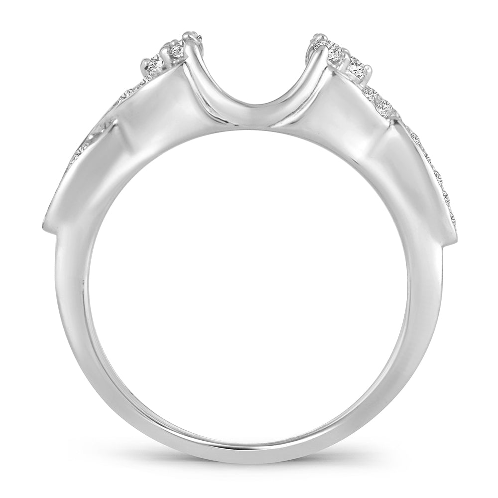 14K White Gold Elegant  0.25Ct  Diamond  Ring Guard.