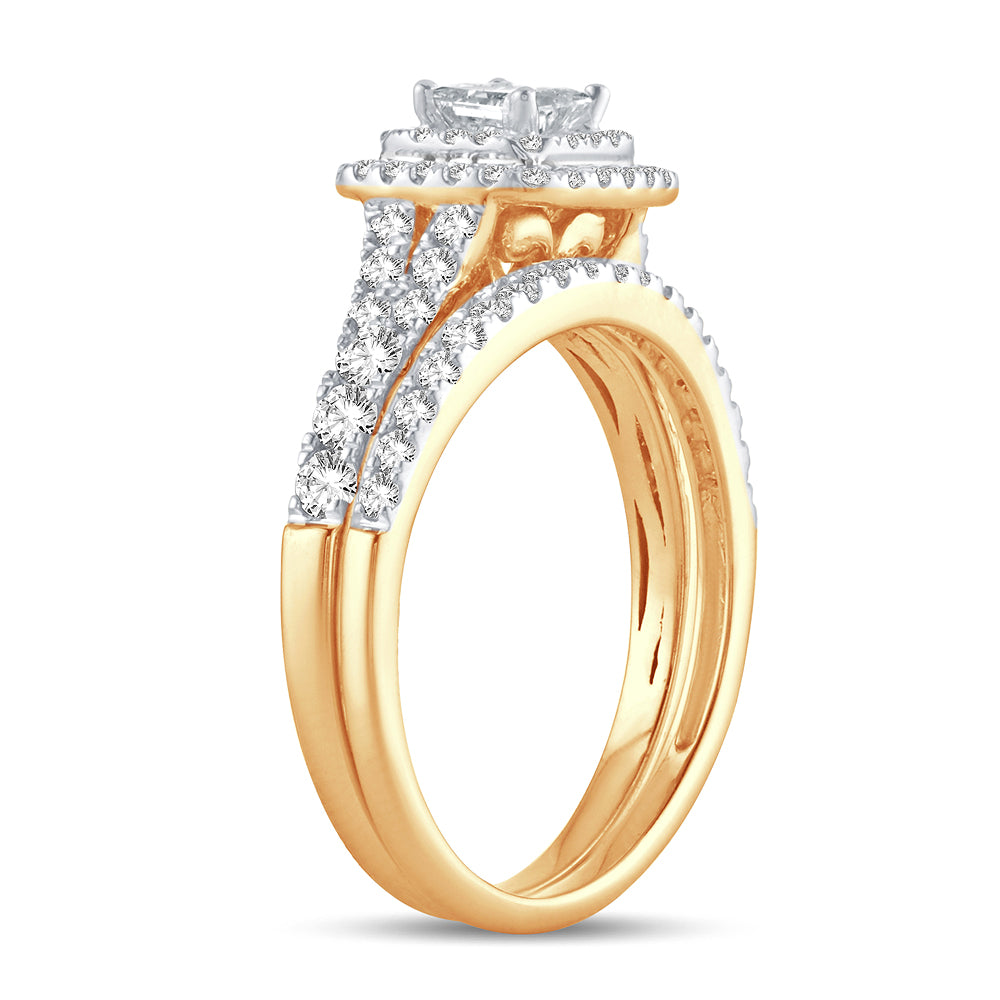 14K Yellow Gold Beautiful 1.00Ct Diamond Bridal Ring