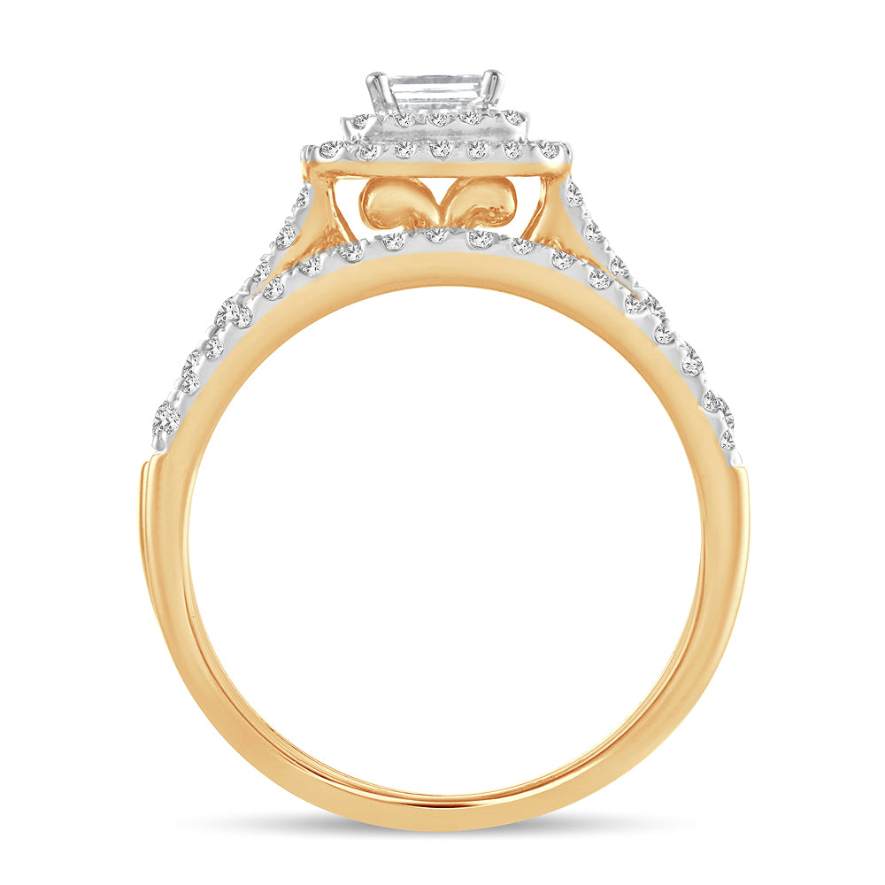 14K Yellow Gold Beautiful 1.00Ct Diamond Bridal Ring