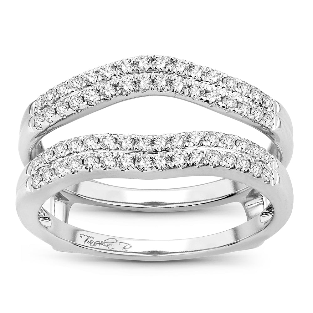 14K White Gold Magnifcnet  0.50Ct  Diamond  Ring Guard.