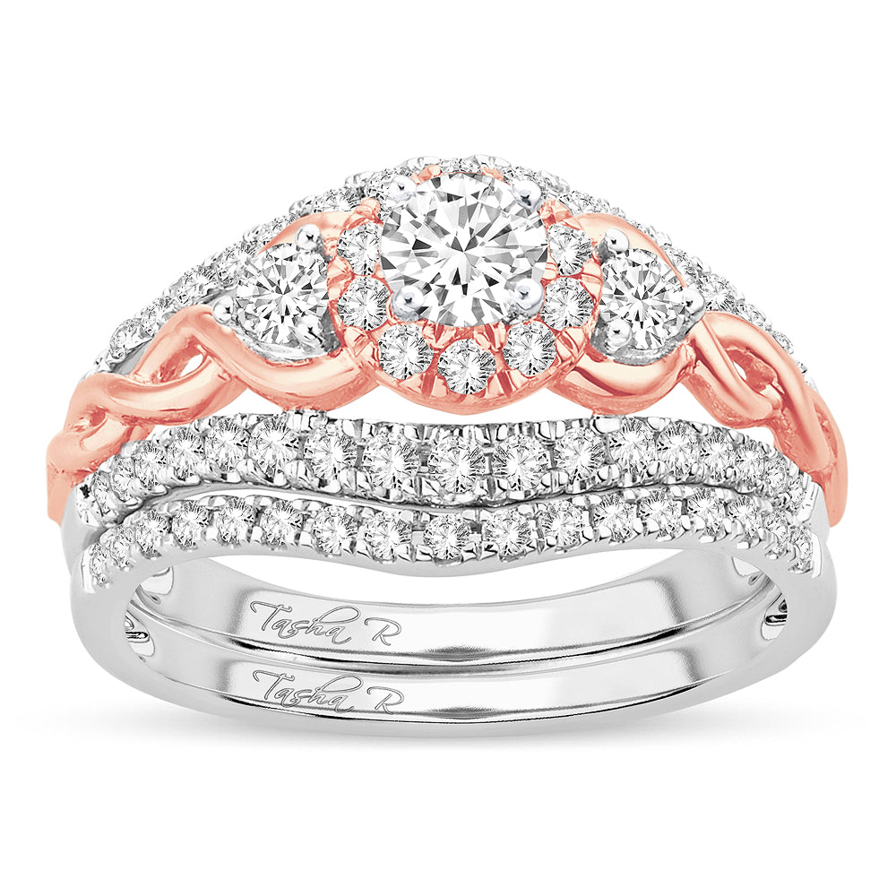 14K Rose Gold Dazzling  1.01Ct  Diamond  Bridal  Ring