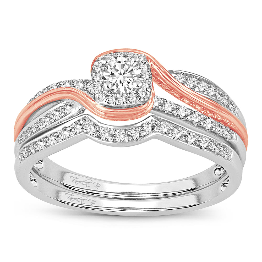 14K Rose Gold Exquisite  0.50Ct  Diamond  Bridal  Ring