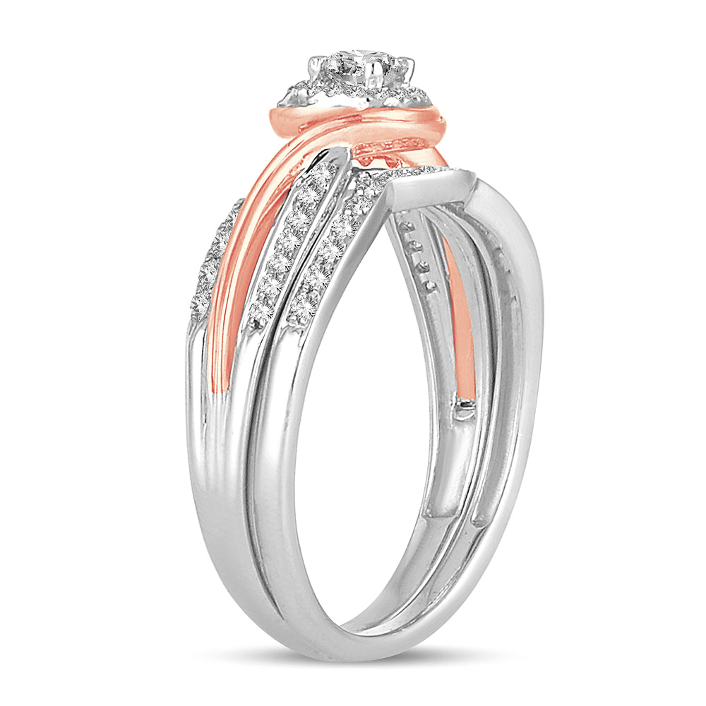 14K Rose Gold Exquisite  0.50Ct  Diamond  Bridal  Ring