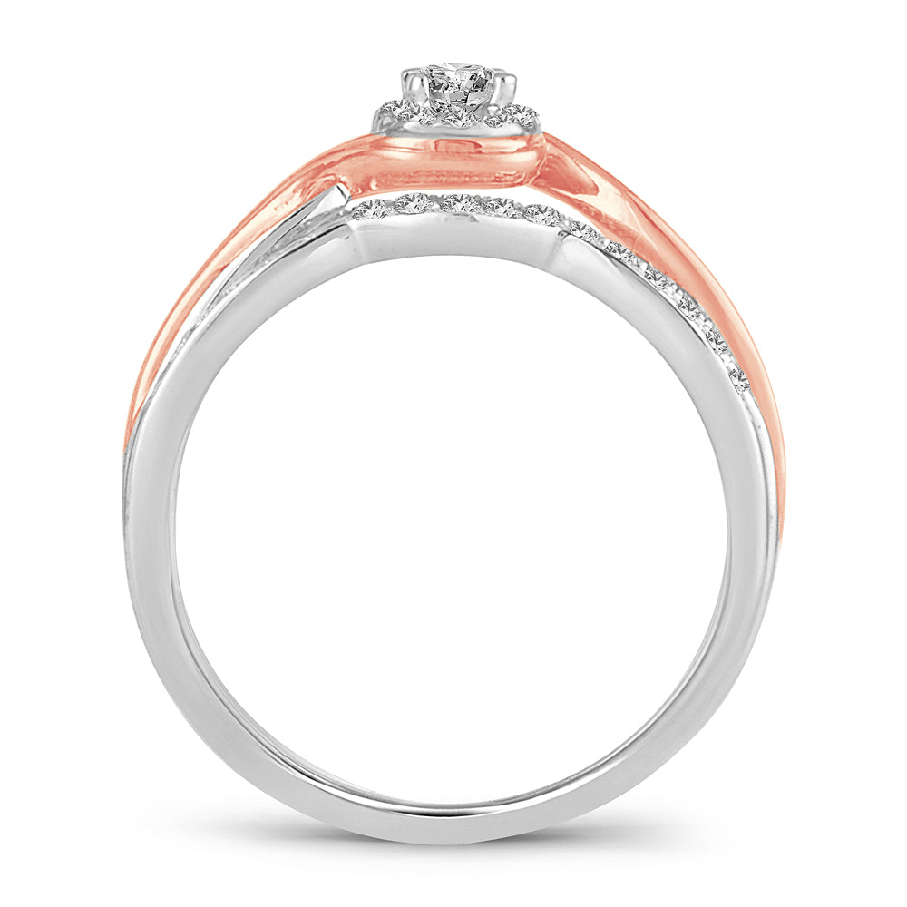 14K Rose Gold Exquisite  0.50Ct  Diamond  Bridal  Ring