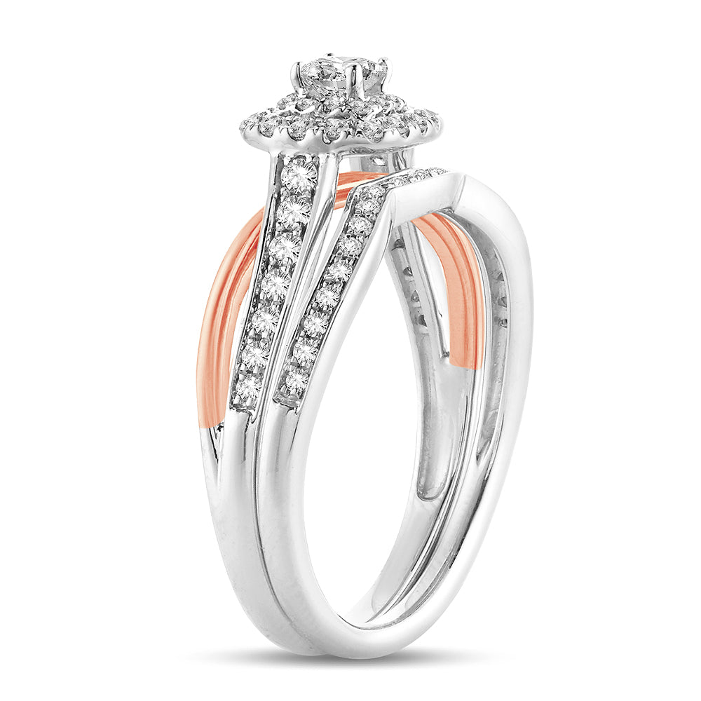 14K Rose Gold Gorgeous  0.50Ct  Diamond  Bridal  Ring