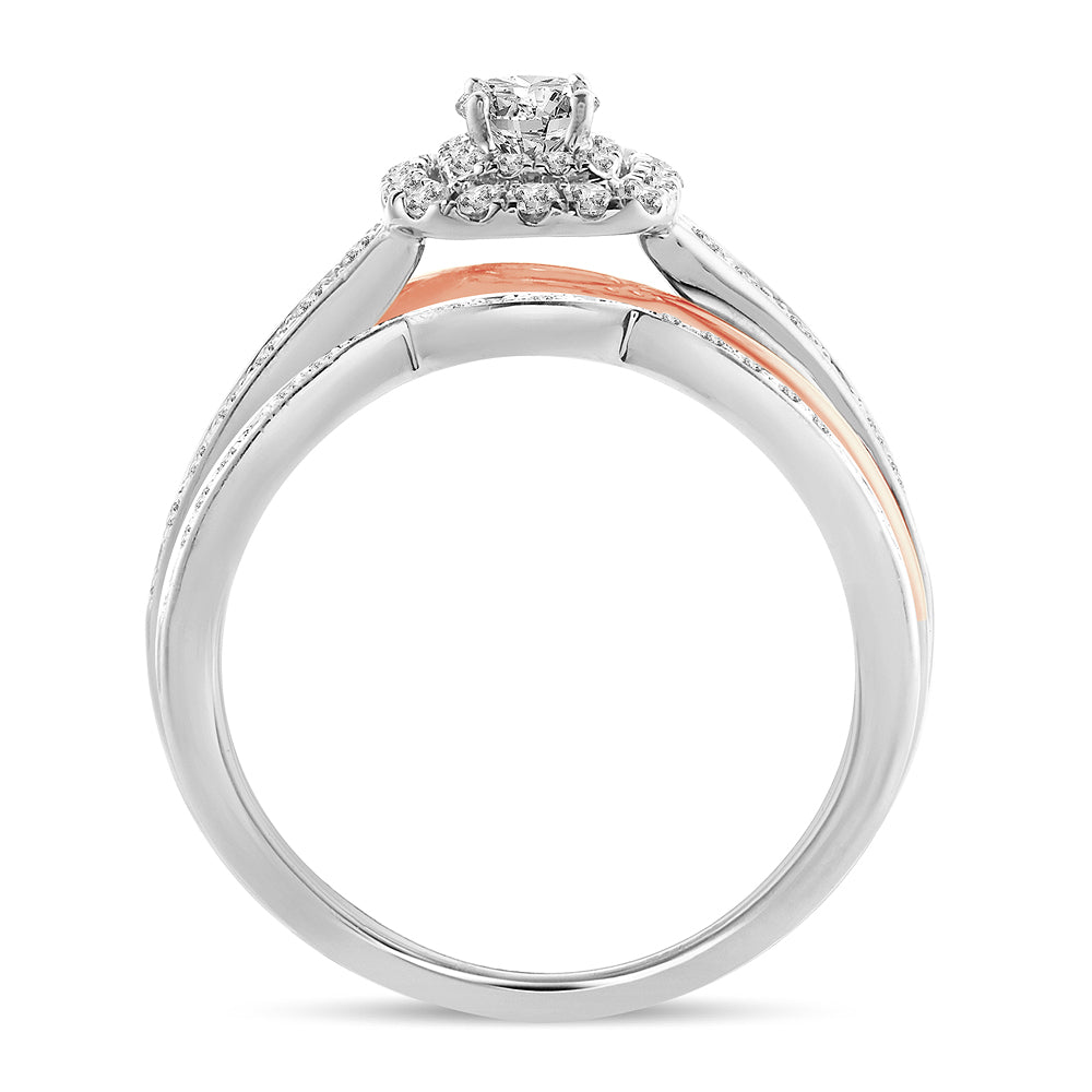 14K Rose Gold Gorgeous  0.50Ct  Diamond  Bridal  Ring