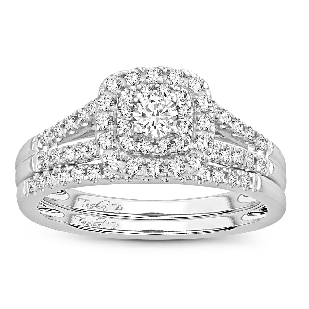 14K White Gold Beautiful  0.50Ct Diamond Bridal Ring