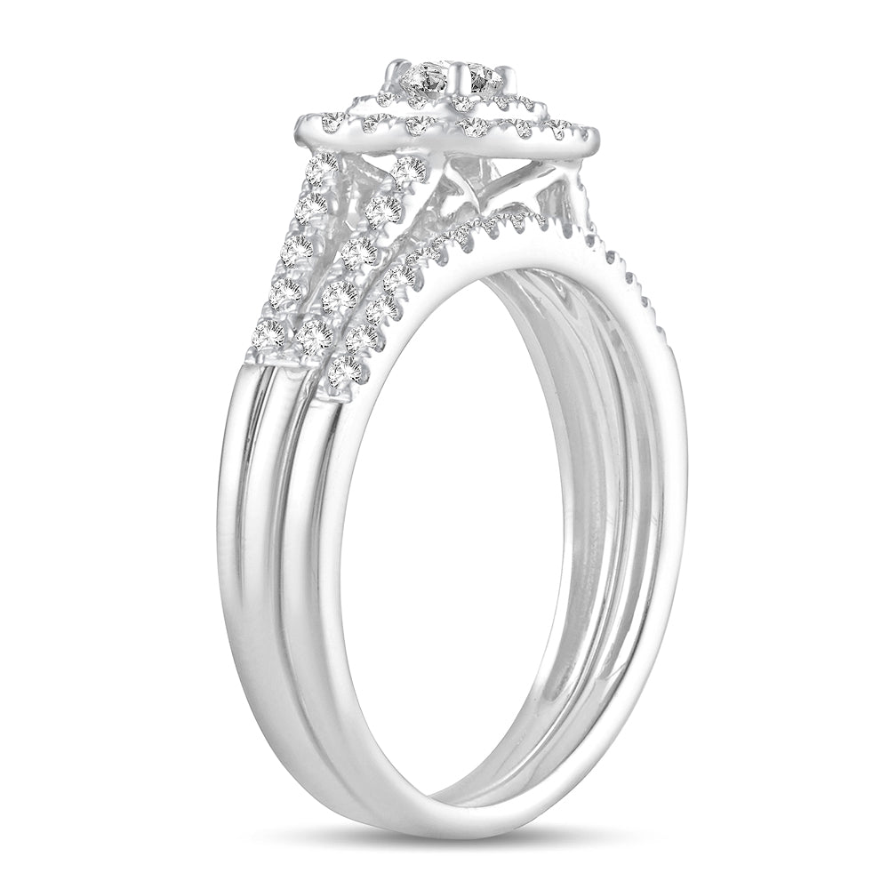 14K White Gold Beautiful  0.50Ct Diamond Bridal Ring