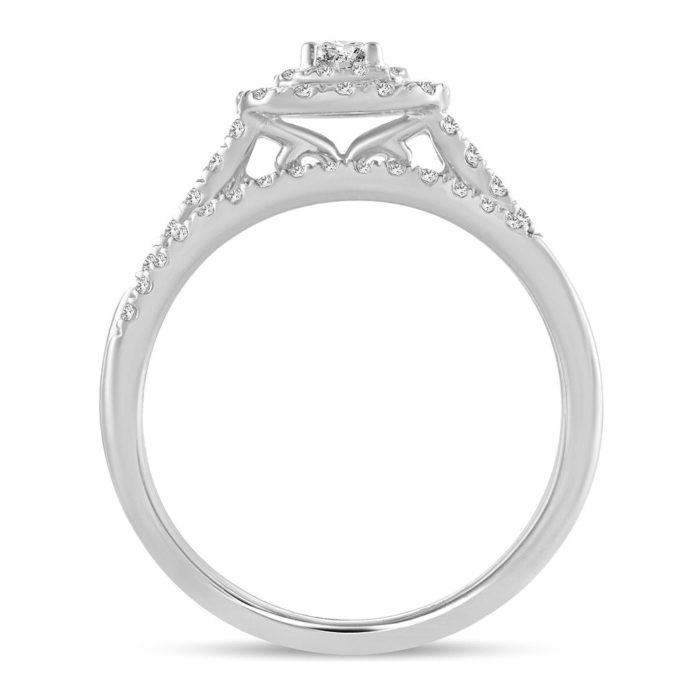 14K White Gold Beautiful  0.50Ct Diamond Bridal Ring