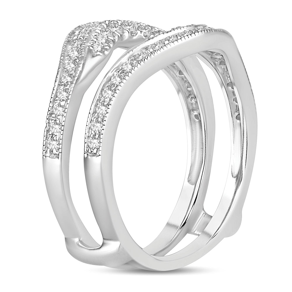 14K White Gold Beautiful  0.50Ct  Dia  Ring Guard