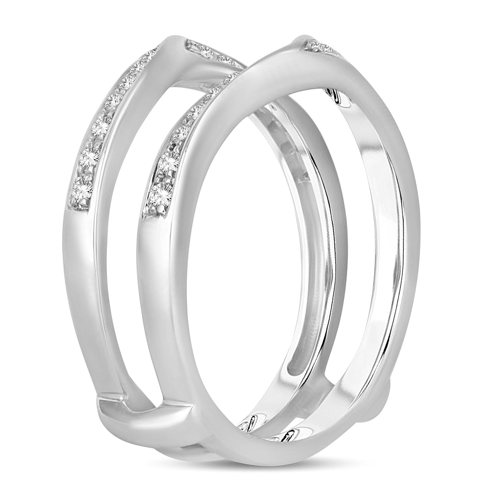 14K White Gold Dazzling  0.25Ct  Diamond  Ring Guard.