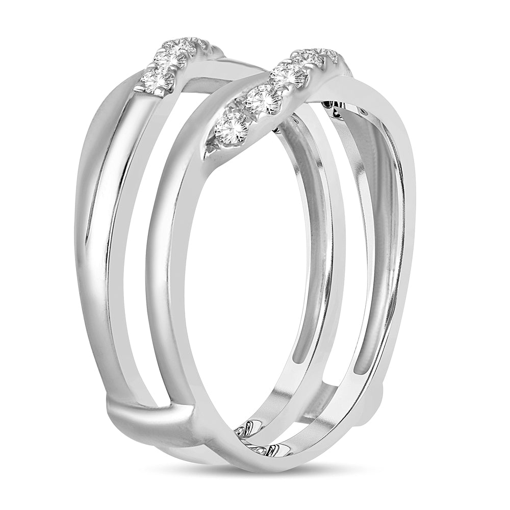 14K White Gold Exquisite  0.38 Ct  Diamond  Ring Guard