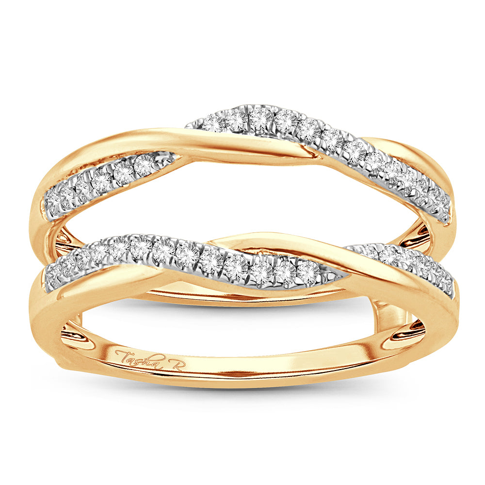 14K Yellow Gold Gorgeous  0.25Ct  Diamond  Ring Guard.