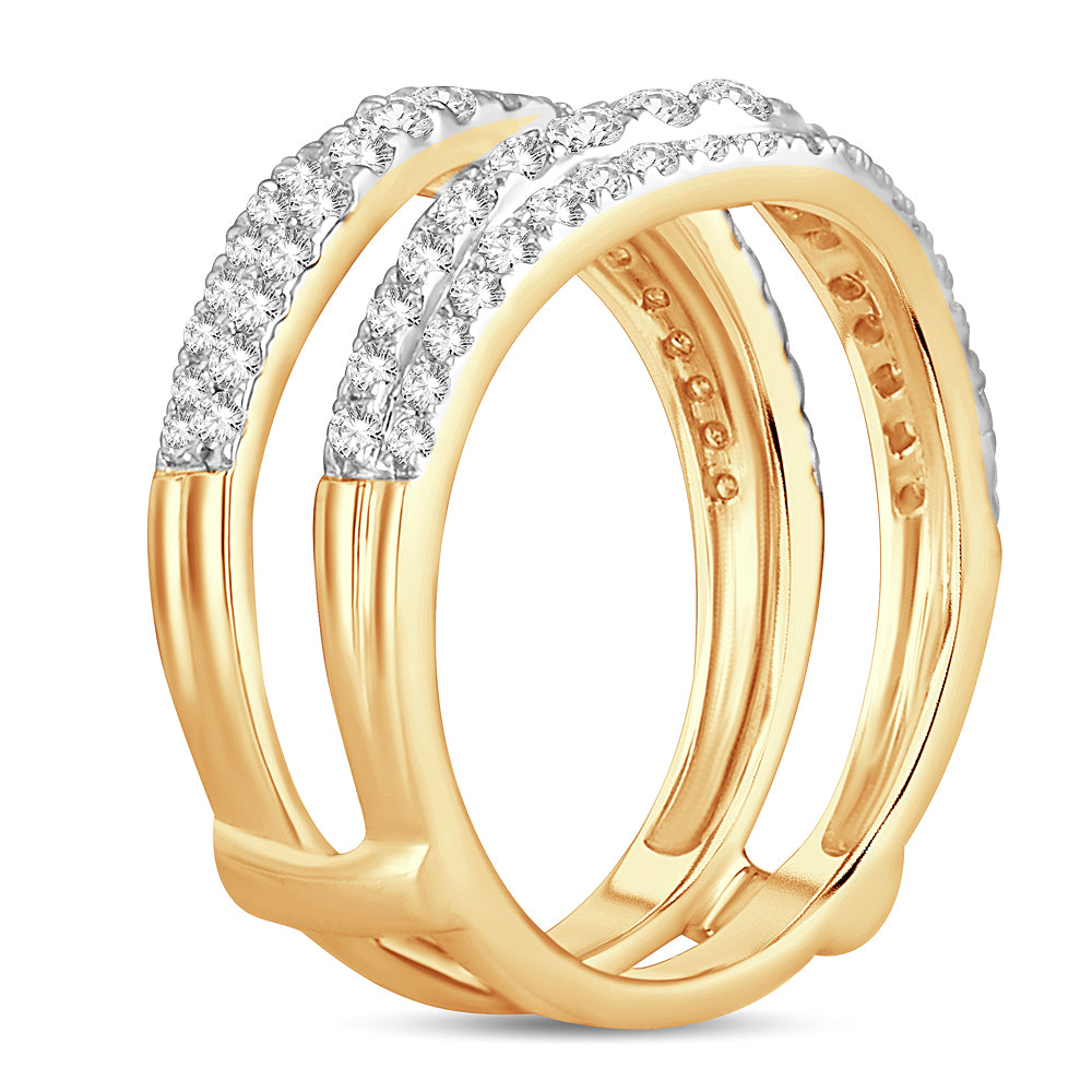 14K Yellow Gold Beautiful  1.00Ct  Diamond  Ring Guard