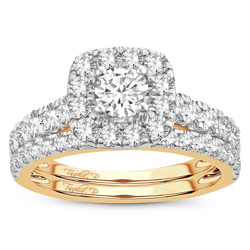 14K Yellow Gold Magnifcnet  2.00Ct  Diamond  Bridal  Ring