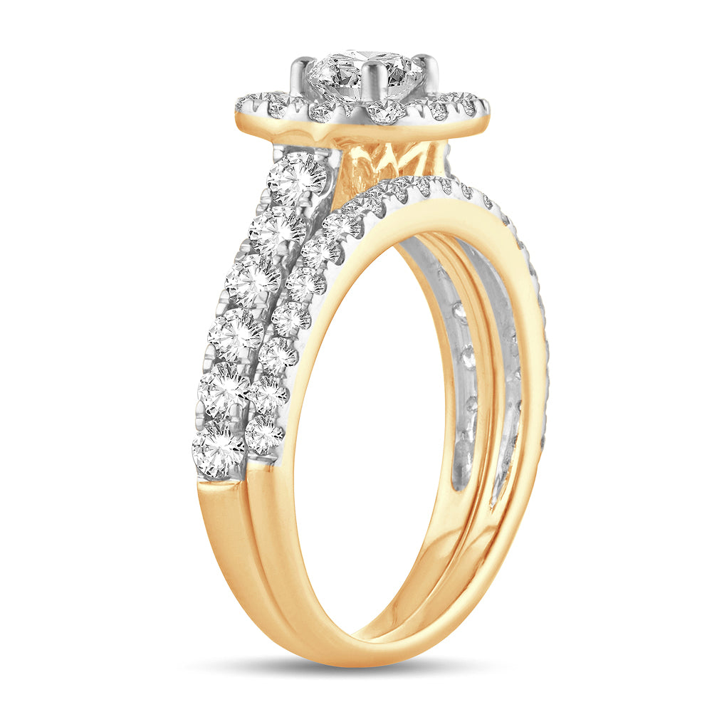 14K Yellow Gold Magnifcnet  2.00Ct  Diamond  Bridal  Ring