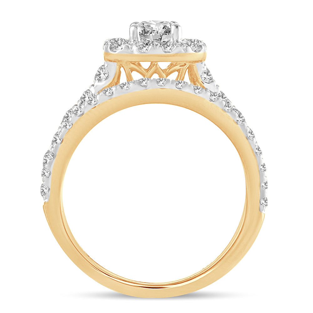 14K Yellow Gold Magnifcnet  2.00Ct  Diamond  Bridal  Ring