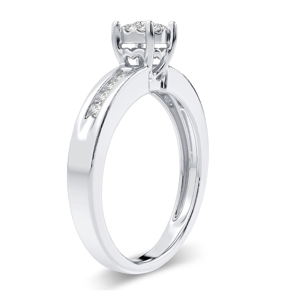 14K White Gold Beautiful 0.25Ct Diamond Ring