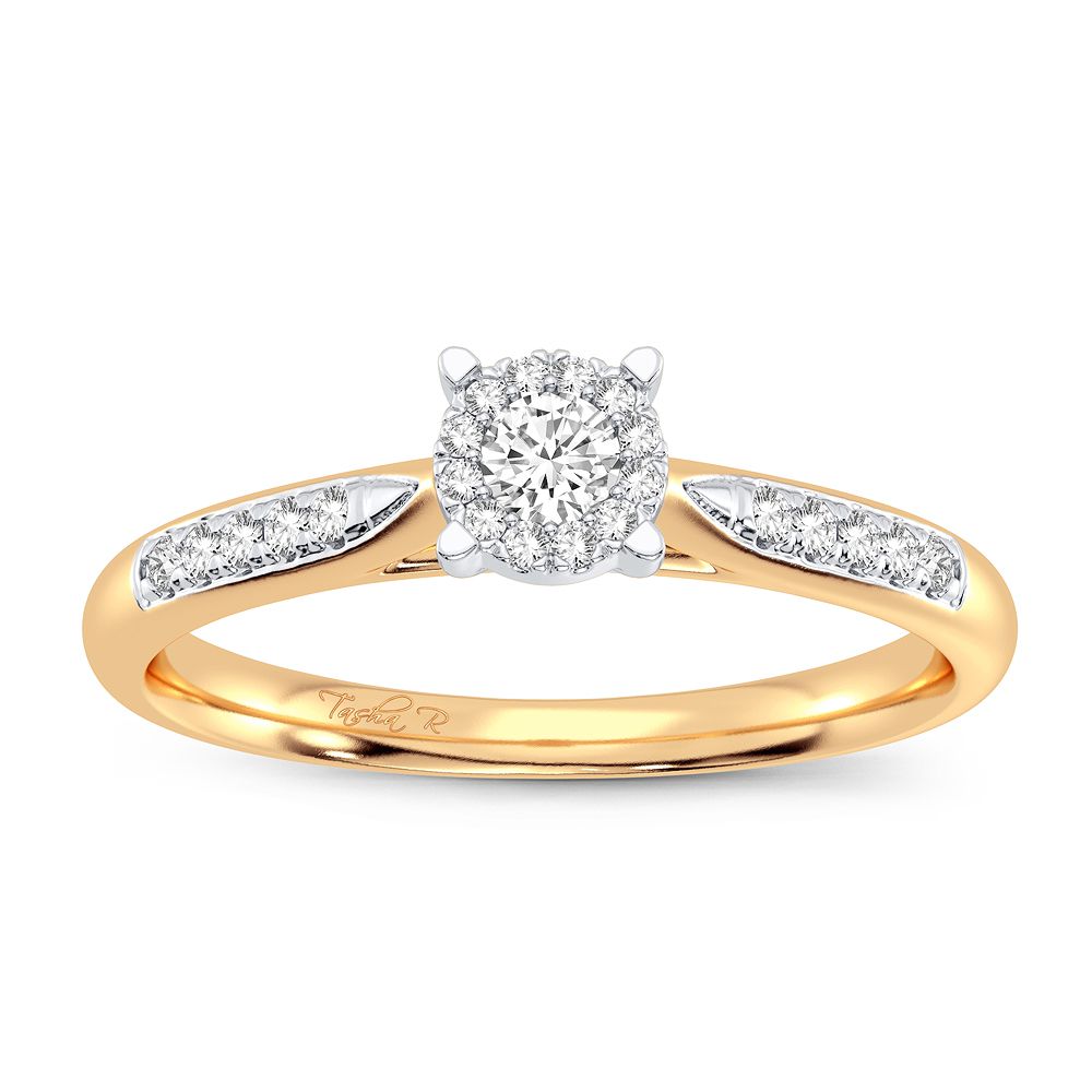 14K Yellow Gold Dazzling 0.15Ct Diamond Ring