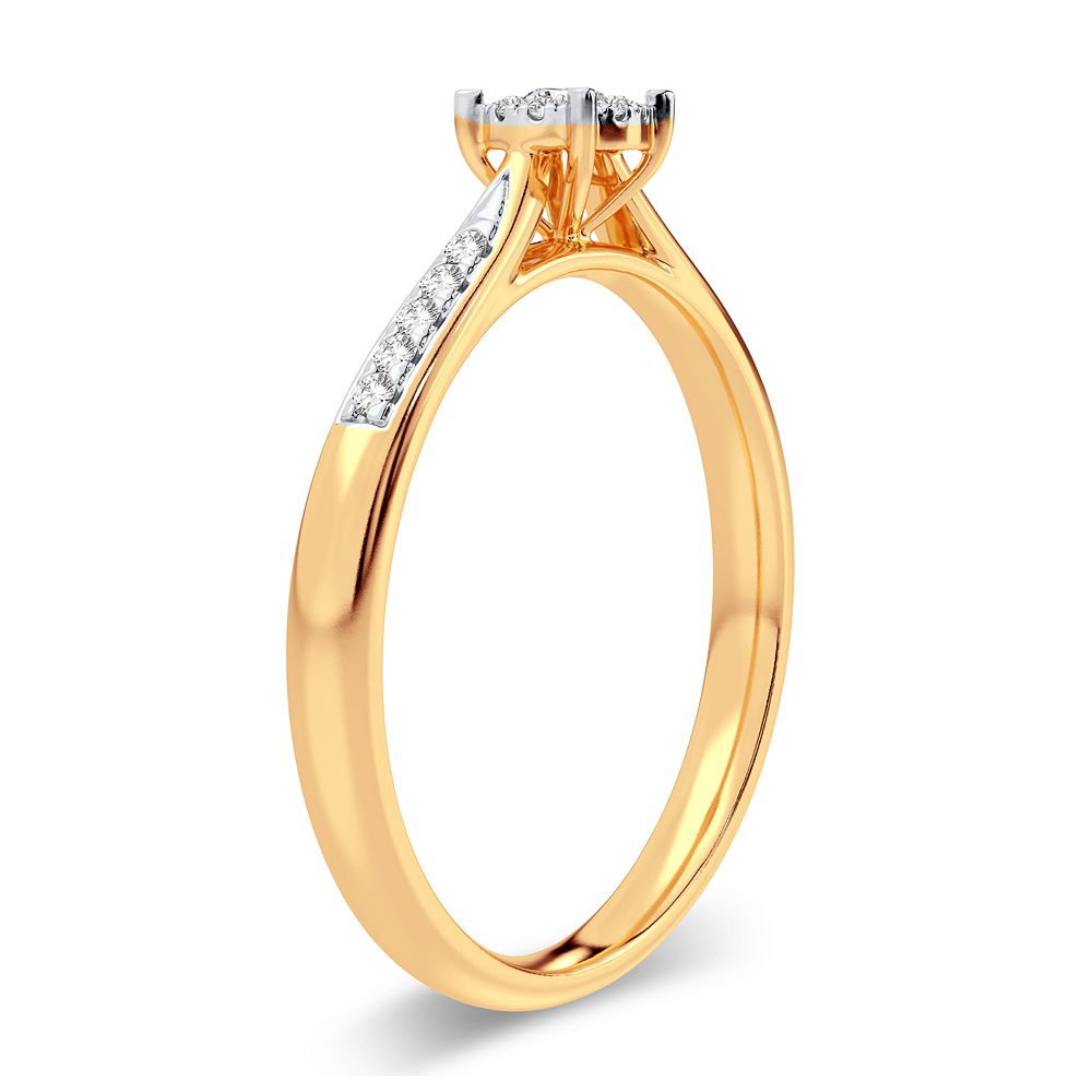 14K Yellow Gold Dazzling 0.15Ct Diamond Ring