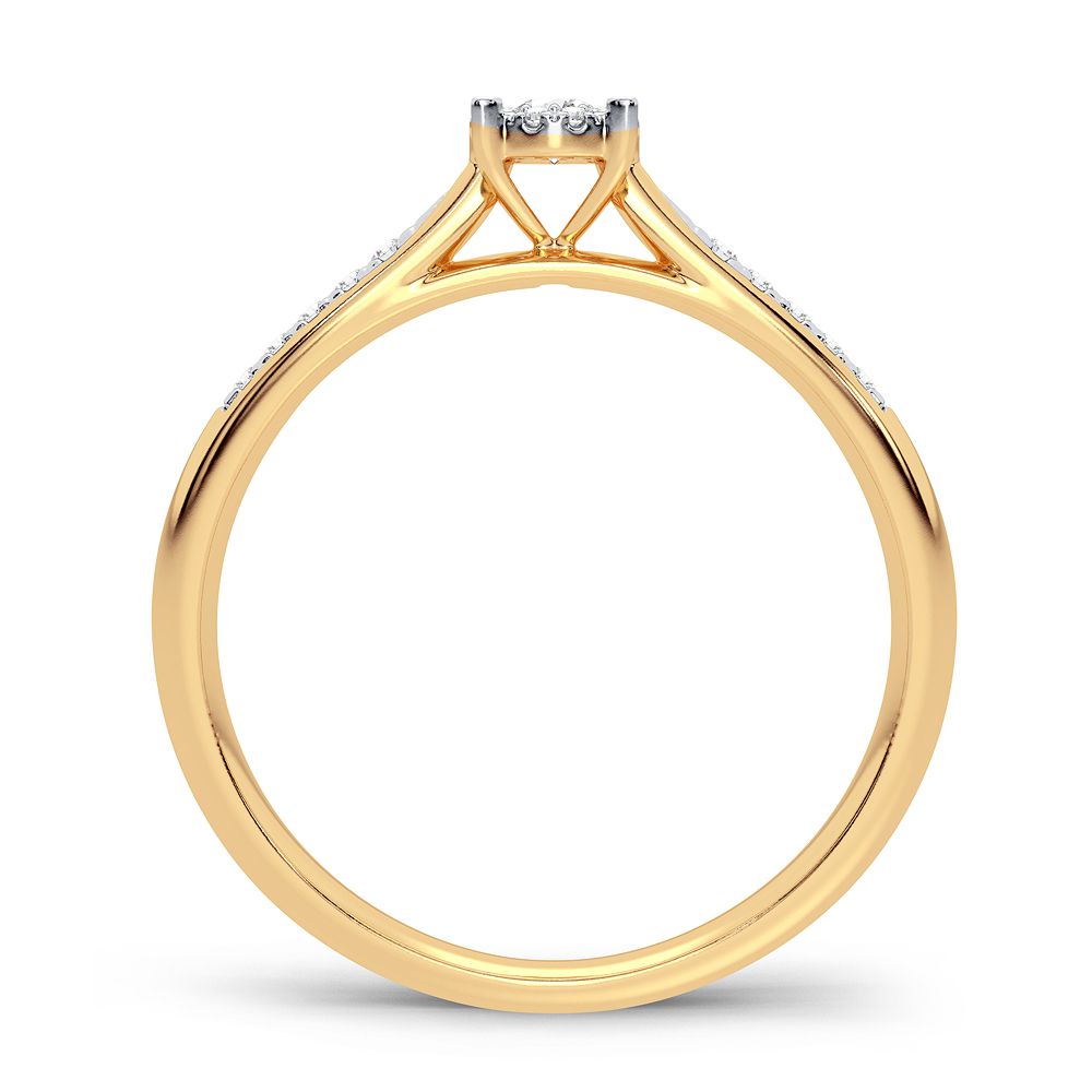 14K Yellow Gold Dazzling 0.15Ct Diamond Ring