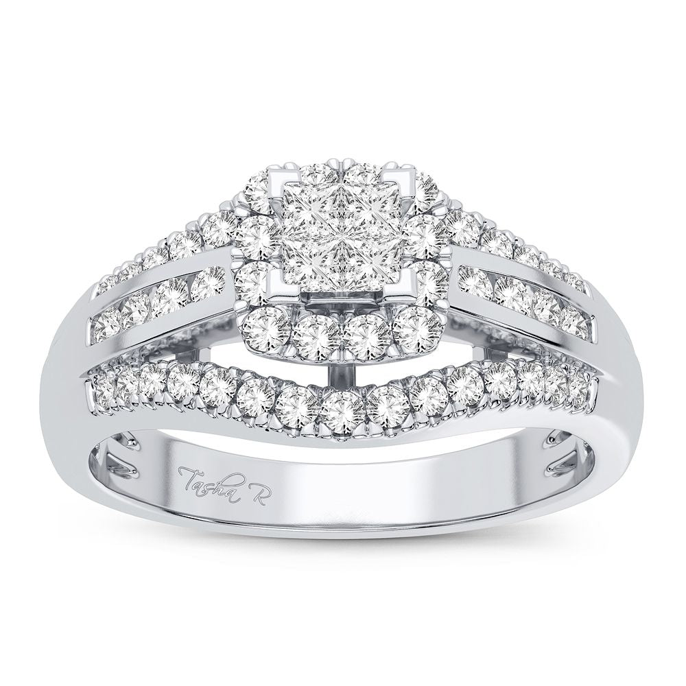 14K White Gold Elegant 1.00Ct Diamond Ring