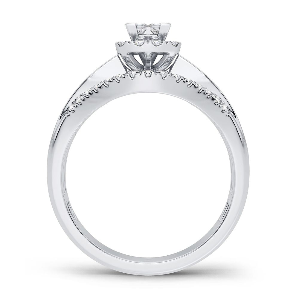 14K White Gold Elegant 1.00Ct Diamond Ring