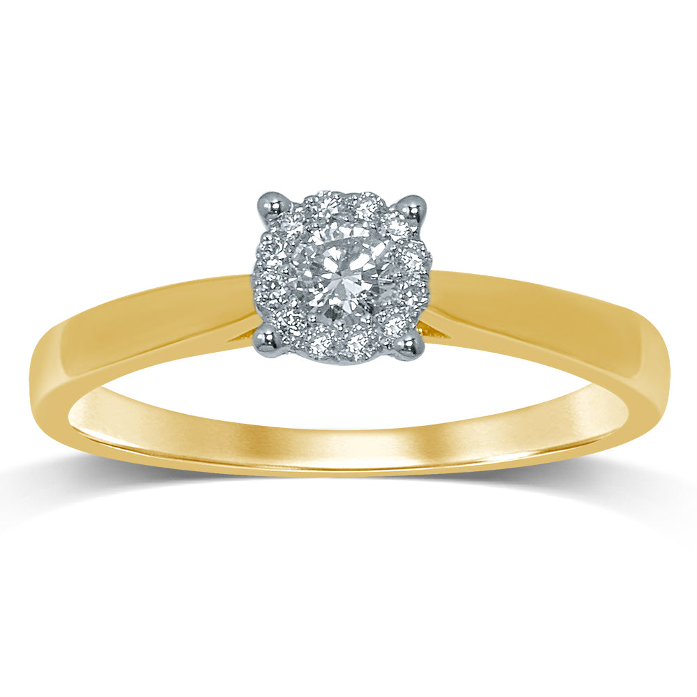 14K Yellow Gold Exquisite 0.25 Ct Diamond Ring