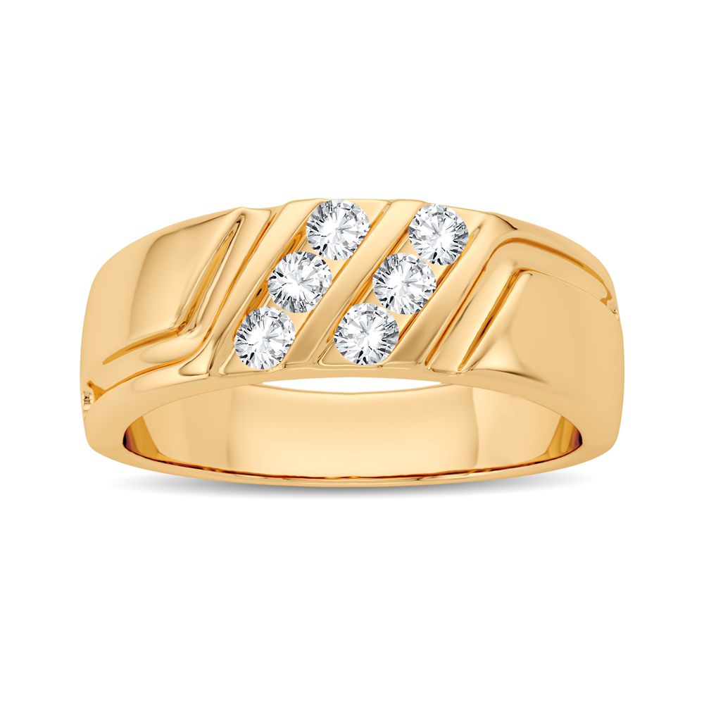 14K Yellow Gold Elegant 0.25Ct Diamond Band