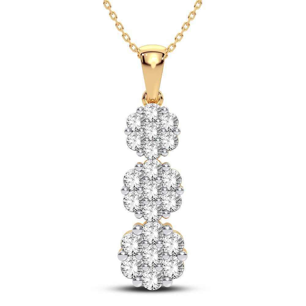 10K Yellow Gold Exquisite 1.37Ct Diamond Pendant