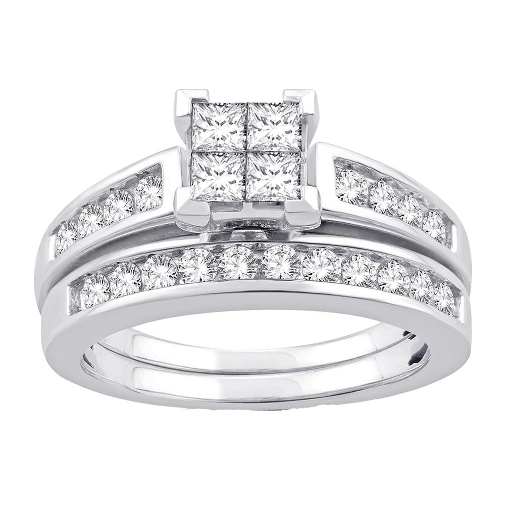 10K White Gold Exquisite 0.50Ct Princess Cut Diamond Ring