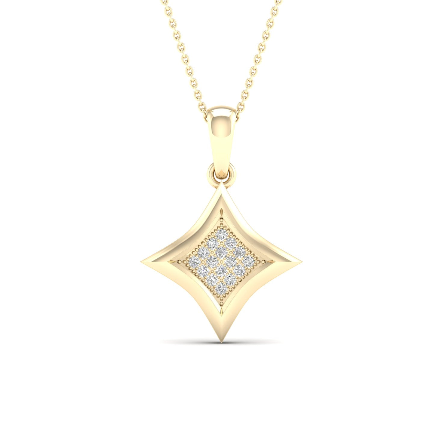 10K Yellow Gold Dazzling 0.05Ct Diamond Pendant