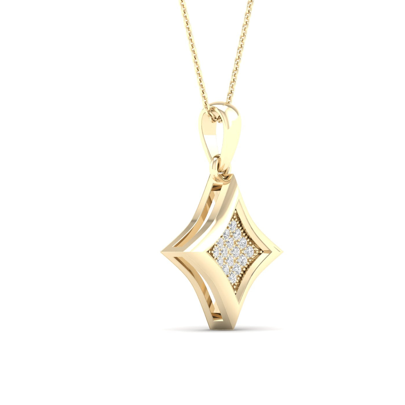 10K Yellow Gold Dazzling 0.05Ct Diamond Pendant