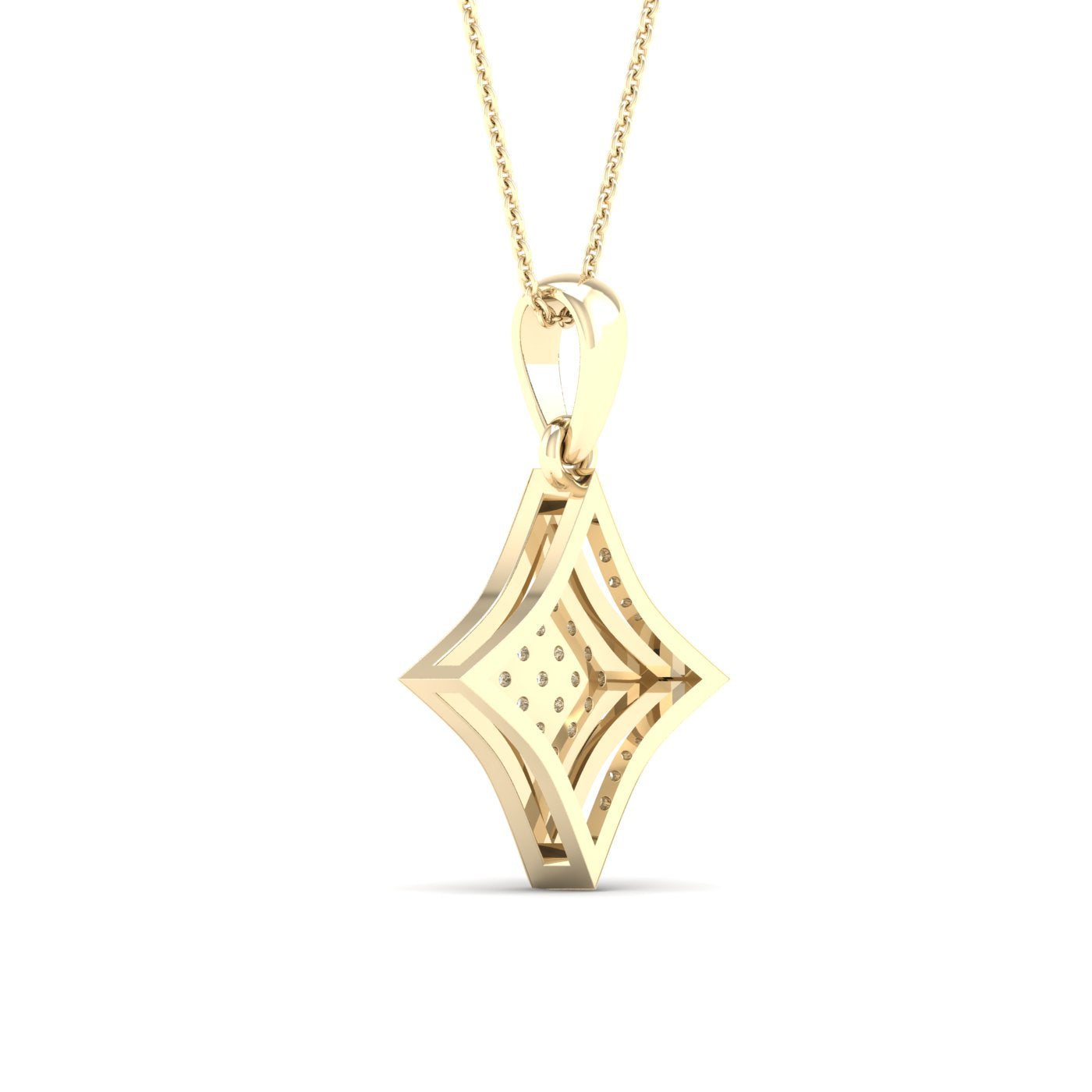 10K Yellow Gold Dazzling 0.05Ct Diamond Pendant