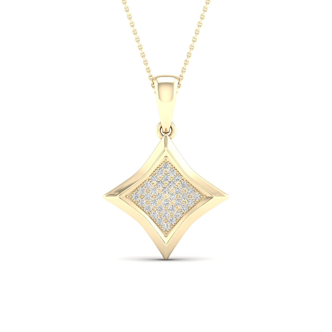 10K Yellow Gold Exquisite 0.10Ct Diamond Pendant