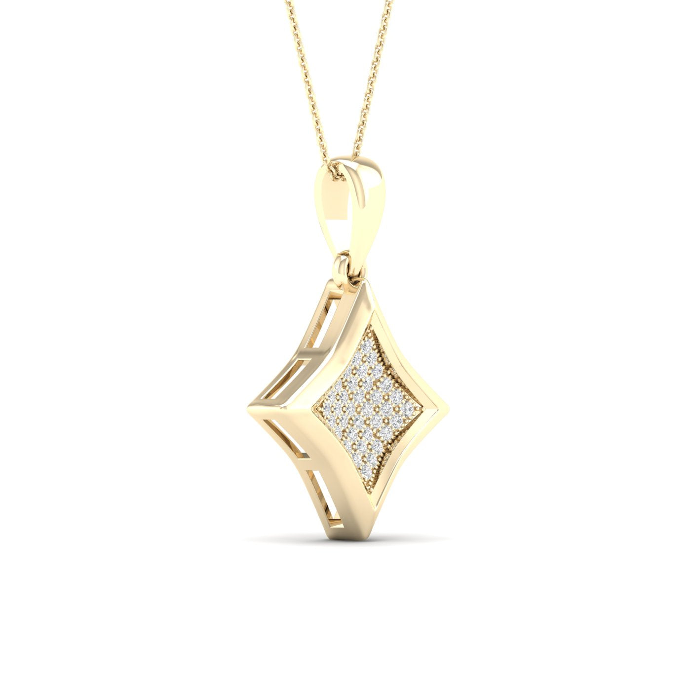 10K Yellow Gold Exquisite 0.10Ct Diamond Pendant