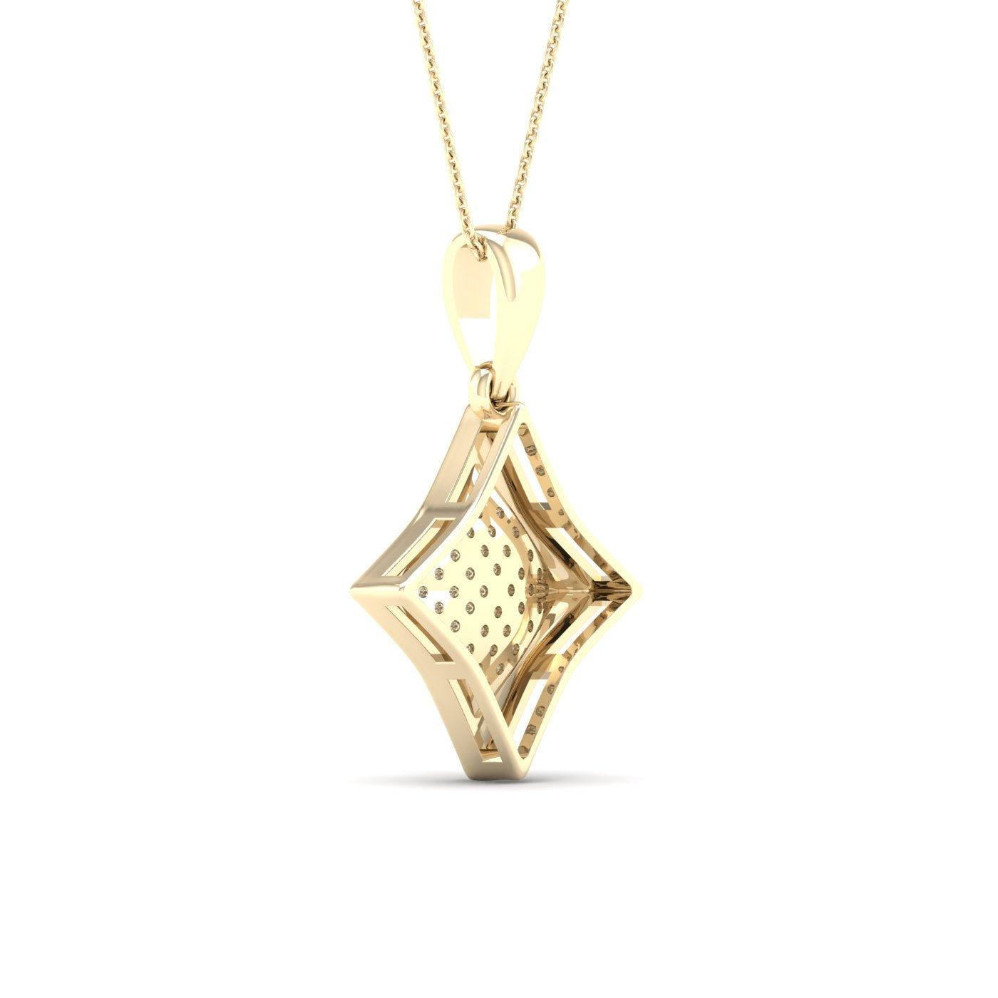 10K Yellow Gold Exquisite 0.10Ct Diamond Pendant