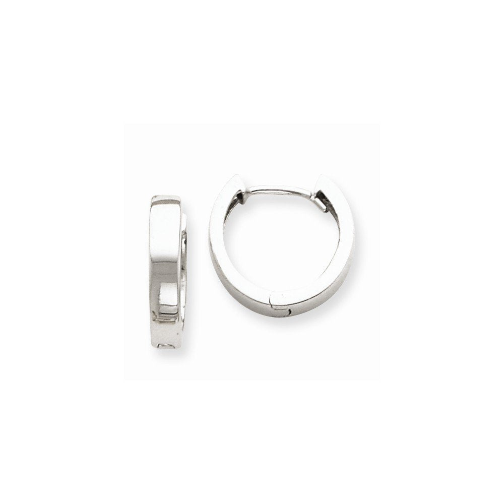 14K White Gold Hinged Hoop Earrings TM623