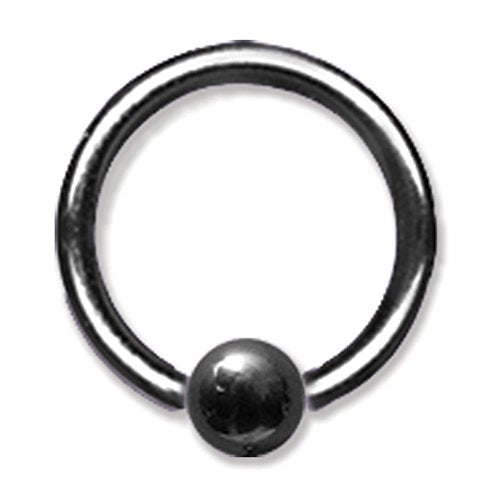 14G (1.6mm) 3/8 (10mm) Long w/ 4mm Ball Black (ZR-DS11) 14G (1.6mm) 3/8