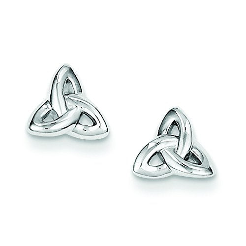 Sterling Silver Rhodium Plated Trinity Post Earrings QE8787