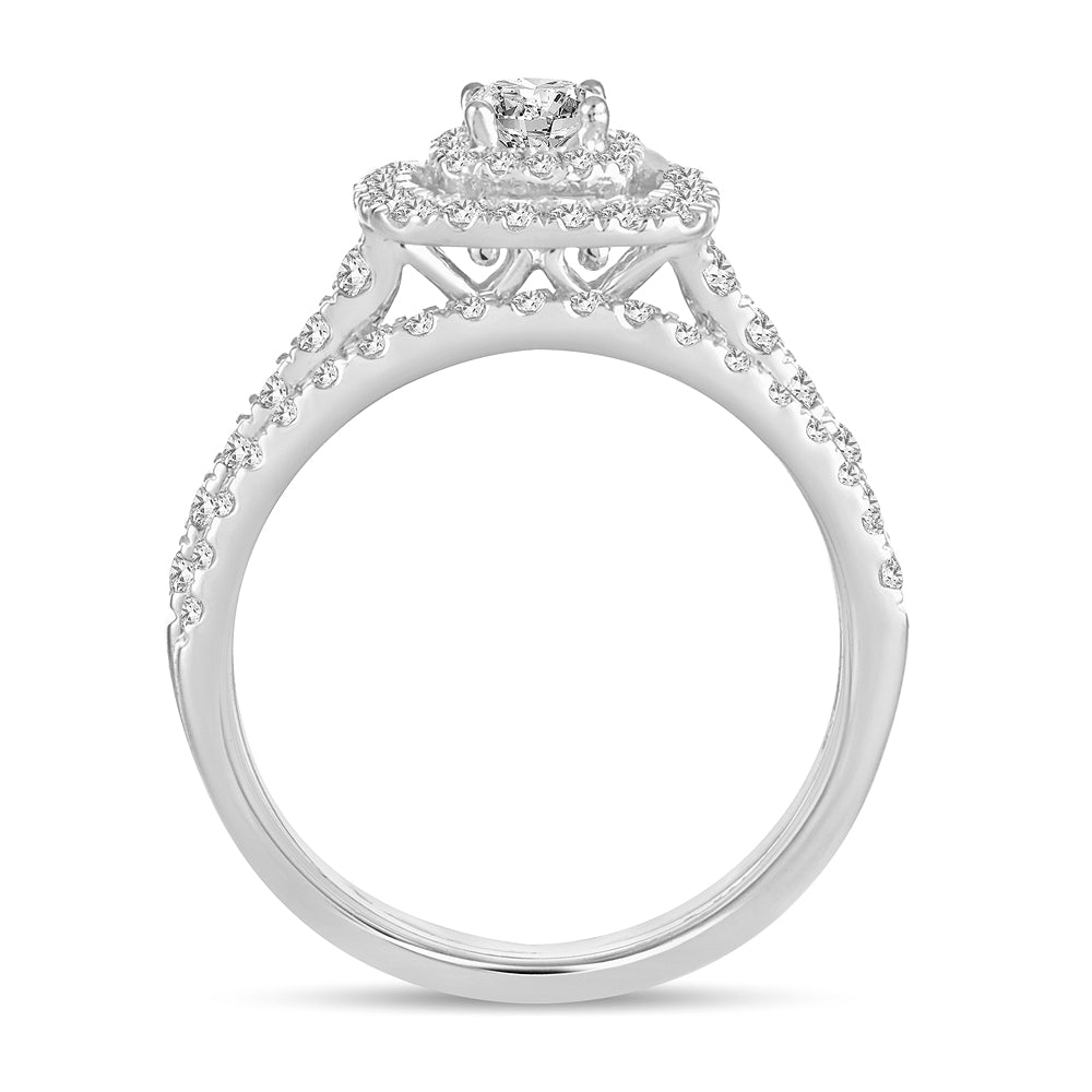 14K White Gold Beautiful 1.00Ct Diamond  Bridal Ring