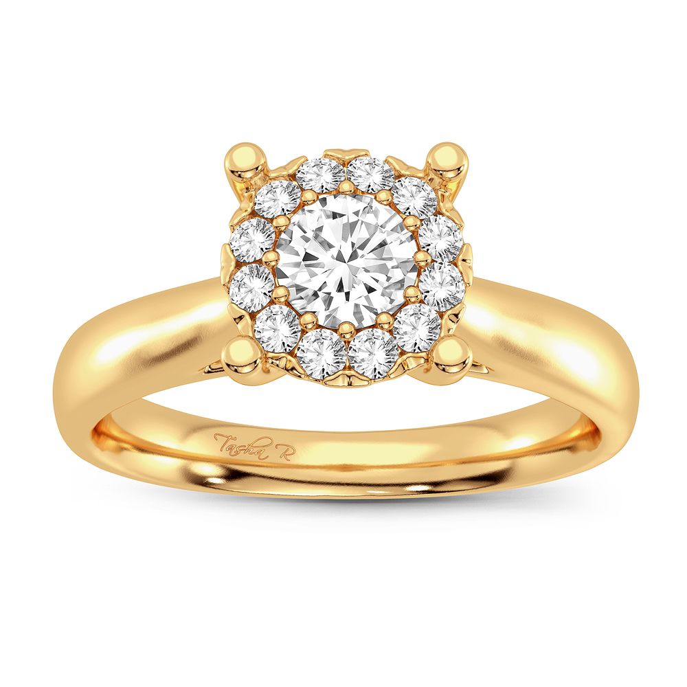 14K Yellow Gold Elegant 0.25Ct Diamond Ring